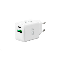 WG Síťová nabíječka GaN 2xUSB (A+C)/USB-C PD45W+USB-A QC3.0 18W/white