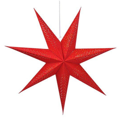 Solight LED vánoční hvězda červená, závěsná, 60cm, 20x LED, 2x AA