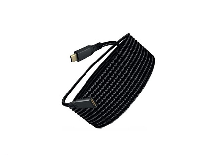 WG - Prodlužovací kabel USB-C (male) na USB-C (female), 2 metry, nylonový oplet, černá