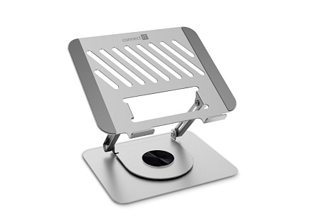 CONNECT IT Stojan na notebook Rotary, otočný, až 15.6", stříbrná