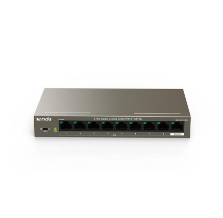 Tenda TEG1109P-8-102W 9xRJ45 Gigabit Switch s 8x PoE 802.3af/at + 1x Uplink 10/100/1000Mbps, celkem 102W