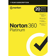 NORTON 360 PLATINUM 100GB +VPN 1 uživatel pro 20 zařízení na 1 rok ESD 1+1 (50%)