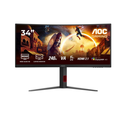 AOC MT 34" CU34G4Z - 3440x1440,VA,240Hz,2xHDMI,DP,USBhub,Pivot,Zakřivený AOC MT 34" CU34G4Z - 3440x1440,VA,240Hz,2xHDMI,DP,USBhub,Pivot,Zakřivený