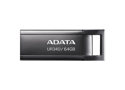 ADATA Flash Disk 64GB UR340, USB 3.2 Dash Drive, kov lesklá černá