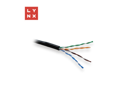 LYNX UTP kabel Cat5e, PE (Fca), celoměděný, venkovní, černý, box 305m