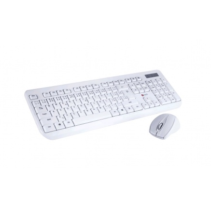 C-TECH klávesnice s myší WLKMC-01, USB, bílá, wireless, CZ+SK