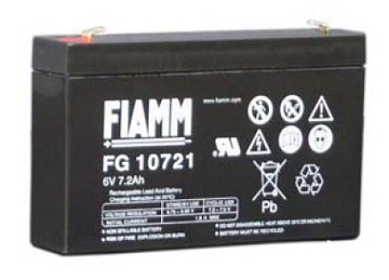 Baterie - Fiamm FG10721 (6V/7,2Ah-Faston 187), životnost 5let