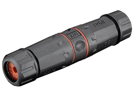 Spojka vodotěsná STP RJ45, Cat5E, Cat6, Cat6A, krytí IP68 Spojka vodotěsná STP RJ45, Cat5E, Cat6, Cat6A, krytí IP68