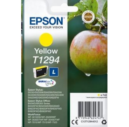 EPSON ink bar Singlepack "Jablko" Yellow T1294 DURABrite Ultra Ink (7 ml) EPSON ink bar Singlepack "Jablko" Yellow T1294 DURABrite Ultra Ink (7 ml)
