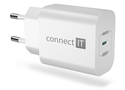 CONNECT IT Voyager2 nabíjecí adaptér 1×USB-C, 25W PD, bílá