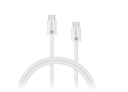 CONNECT IT Wirez USB-C -> USB-C, 60 W, 1m, bílá