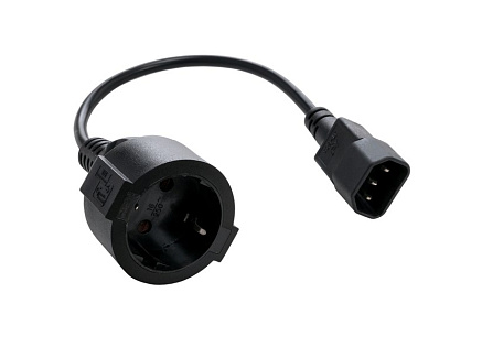 Kabel C-TECH síťový adaptér C14 (M) -> schuko (F), 15 cm Kabel C-TECH síťový adaptér C14 (M) -> schuko (F), 15 cm