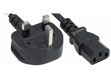 Manhattan nabíjecí kabel, Power Cord UK 3-pin, C13 to BS 1363 (UK plug), 1.8m, černá