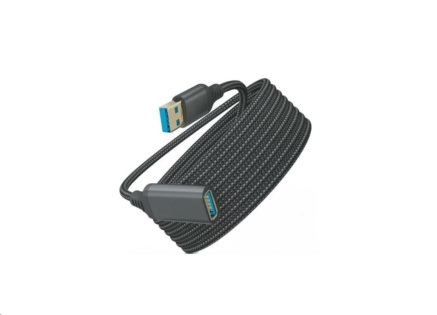 WG Prodlužovací kabel USB-A (male) to USB-A (female) / 1m / nylon braided / black