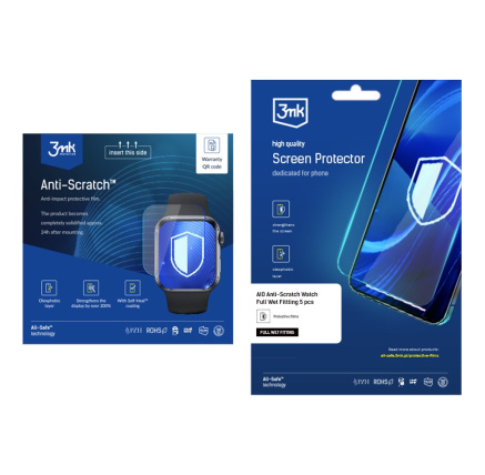 3mk All-Safe - AIO fólie Anti-Scratch Watch Full Wet Fitting 5 pcs 3mk All-Safe - AIO fólie Anti-Scratch Watch Full Wet Fitting 5 pcs