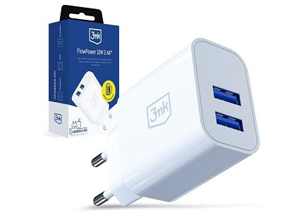 3mk FlowPower 10W 2.4A 2A White 3mk FlowPower 10W 2.4A 2A White