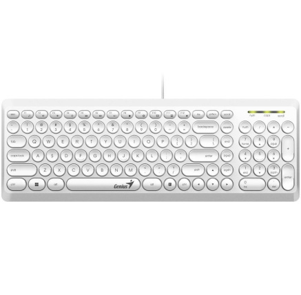 GENIUS klávesnice Slimstar Q200 White/ Drátová/ USB/ bílá/ retro design/ CZ+SK layout GENIUS klávesnice Slimstar Q200 White/ Drátová/ USB/ bílá/ retro design/ CZ+SK layout