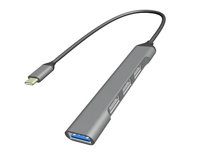 GEMBIRD hub, 4-port USB 3.2 (Gen 1), Type-C, stříbrná GEMBIRD hub, 4-port USB 3.2 (Gen 1), Type-C, stříbrná