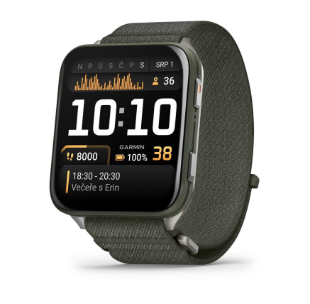 Garmin Venu® X1 Moss pouzdro s titanovou zadní stranou a nylonovým řemínkem ComfortFit v barvě Moss