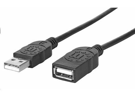Manhattan USB kabel, USB 2.0, Male na Female, 480 Mbps, 1m, černá Manhattan USB kabel, USB 2.0, Male na Female, 480 Mbps, 1m, černá