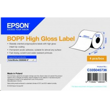 Epson label roll, synthetic Epson label roll, synthetic