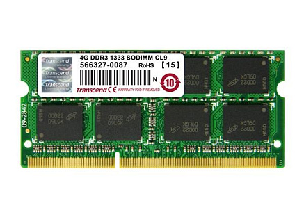 TRANSCEND SODIMM DDR3 4GB 1333MHz 256Mx8 CL9 TRANSCEND SODIMM DDR3 4GB 1333MHz 256Mx8 CL9