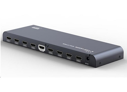PremiumCord HDMI 2.0 splitter 1-8 porty, 4K x 2K/60Hz, FULL HD, 3D, černý