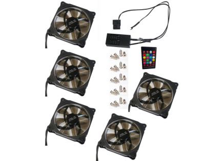 EUROCASE ventilátor RGB 120mm (Ring type), set 5ks + controller EUROCASE ventilátor RGB 120mm (Ring type), set 5ks + controller