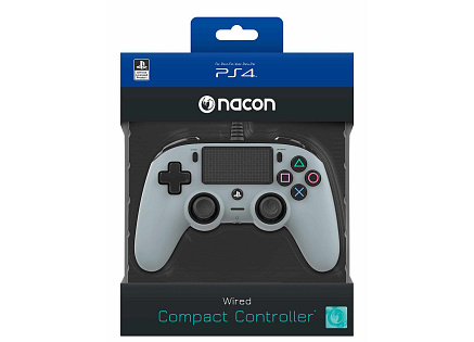 Nacon Wired Compact Controller - ovladač pro PlayStation 4 - šedý