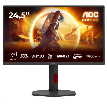 AOC MT 24,5" Q25G4SR - 2560x1440,IPS,300Hz,2xHDMI,1xDP,Repro,Pivot