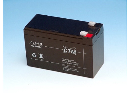 Baterie - CTM CT 12-9L (12V/9Ah - Faston 250), životnost 5let