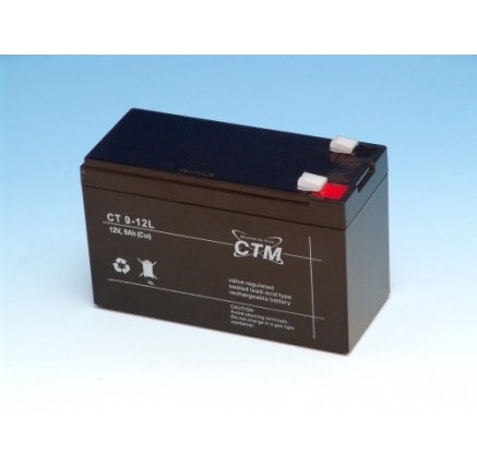 Baterie - CTM CT 12-9L (12V/9Ah - Faston 250), životnost 5let