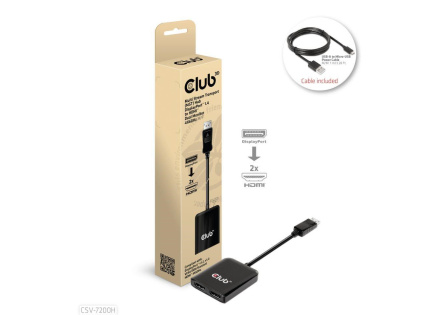 Club3D hub MST (Multi Stream Transport) DisplayPort 1.4 na 2xHDMI Dual Monitor 4K60Hz (M/F) Club3D hub MST (Multi Stream Transport) DisplayPort 1.4 na 2xHDMI Dual Monitor 4K60Hz (M/F)