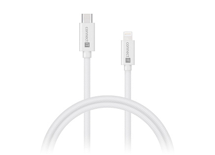 CONNECT IT Wirez USB-C -> Lightning, 27 W, 1m, bílá