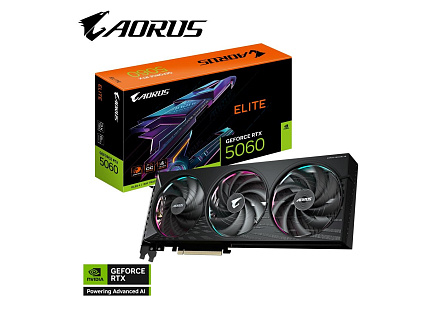 GIGABYTE VGA NVIDIA GeForce RTX 5060 AORUS ELITE 8G, 8G GDDR7, 3xDP, 1xHDMI