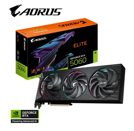 GIGABYTE VGA NVIDIA GeForce RTX 5060 AORUS ELITE 8G, 8G GDDR7, 3xDP, 1xHDMI