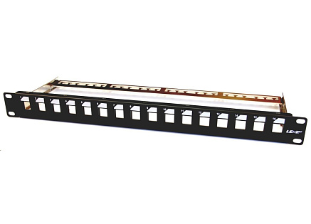 19" modulární patch panel LEXI-Net 16port, černý 19" modulární patch panel LEXI-Net 16port, černý