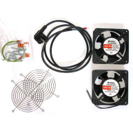 19" ventilace pro nástěnné rozvaděče XtendLan, 2 ventilátory 120mm, napájecí kabel, spojovací materiál