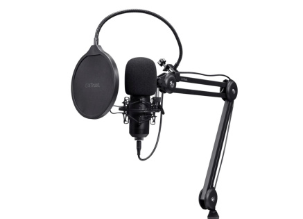 TRUST mikrofon GXT270 Emita II s nastavitelným ramenem, USB-C, černá
