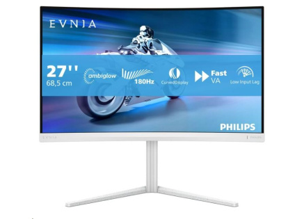 Philips MT 27" 27M2C5201L - 1920x1080,Fast VA,180Hz,2xHDMI,1xDP,zakřivený,bílá