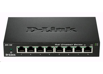 D-Link DES-108 8-port 10/100 Metal Housing Desktop Switch