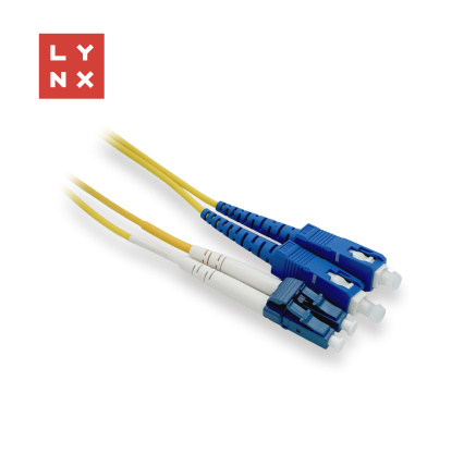 LYNX duplexní patch kabel SM, OS2, LC/SC, 9/125µm, 0,5m