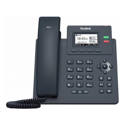 Yealink SIP-T31G IP telefon, 2,3" 132x64 grafický, 2x RJ45 10/100/1000, PoE, 2x SIP, s adaptérem