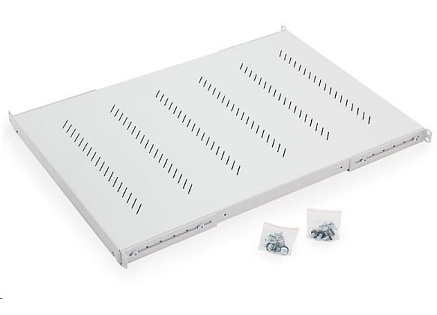 TRITON Police s perforací 19", 1U/950mm, nosnost 150kg, šedá