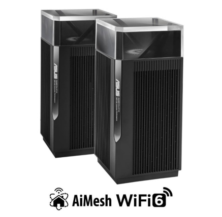 ASUS ZenWiFi Pro ET12 2-pack Wireless AXE11000 Tri-band Mesh WiFi 6E System, 2.5G WAN/LAN