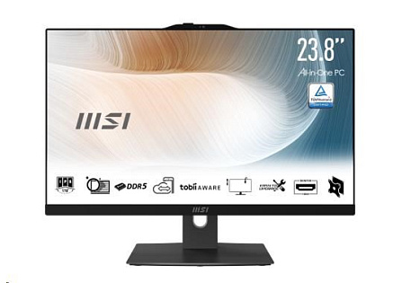 MSI PC AiO Modern AM242P 1M-2088XEU, Core 5 120U, 23.8 FHD, Anti-Glare, Non-Touch, 16GB, 512GB SSD, N/A, No OS, Black MSI PC AiO Modern AM242P 1M-2088XEU, Core 5 120U, 23.8 FHD, Anti-Glare, Non-Touch, 16GB, 512GB SSD, N/A, No OS, Black