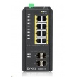 Zyxel RGS200-12P 12-port Gigabit WebManaged PoE switch, 8x GbE + 4x SFP, PoE budget 240W, DIN rail/Wall mount, IP30
