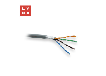 LYNX FTP kabel, Cat5e, LSZH, 0,5mm, celoměděný, vnitřní, šedý, box 305m