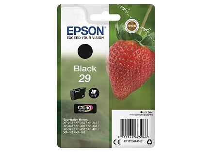 EPSON ink čer Singlepack "Jahoda" Black 29 Claria Home Ink