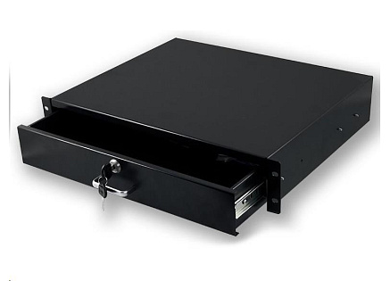 XtendLan 19" uzamykatelná zásuvka do rozvadače 2U/350mm, černá